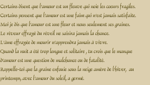 l'important  c'es d'aimer